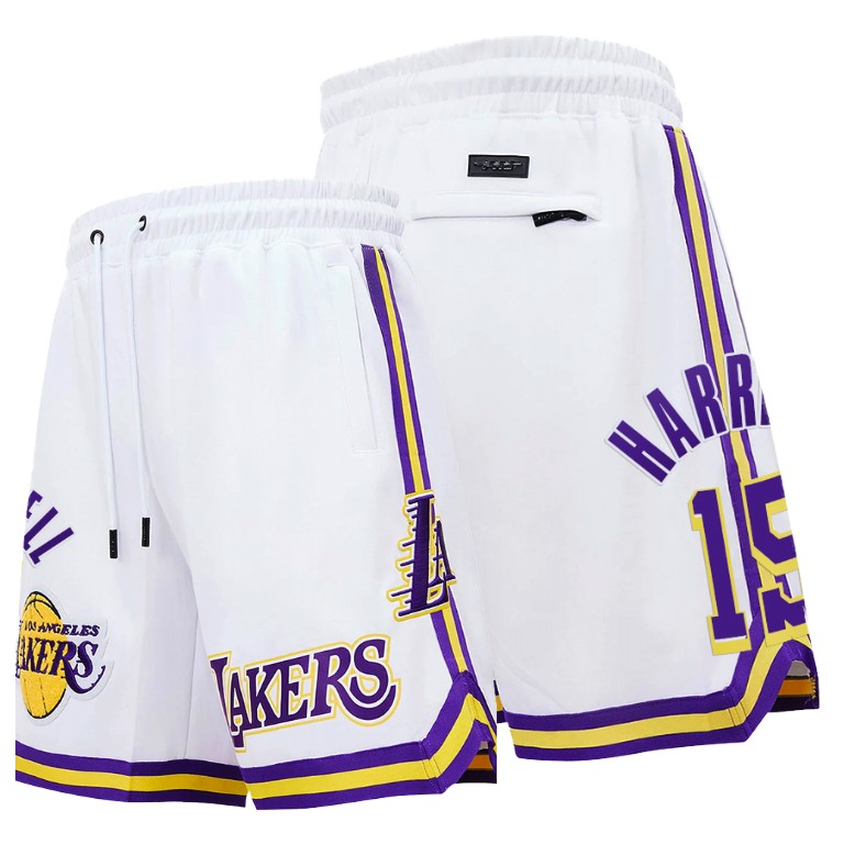 Men's Los Angeles Lakers Montrezl Harrell #15 NBA Pro Standard Chenille Icon Edition White Basketball Shorts ZQA1583PR
